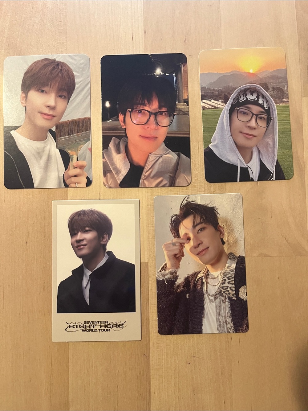 Set of 5 OFFICIAL Wonwoo of Seventeen photocards (Set #1)